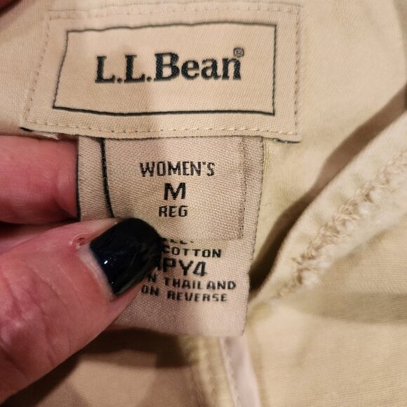 LL BEAN utility jacket womens ivory unlined button front front pockets size M - Picture 10 of 11